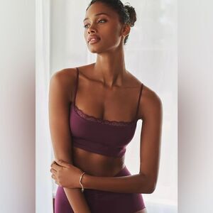 Anthropologie The Renna Seamless Square-Neck Bra: Lace-Trim Edition. S/M